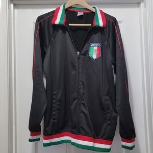 Rhinox Mexico Soccer Black Full Zip Track Jacket Men's L‎
